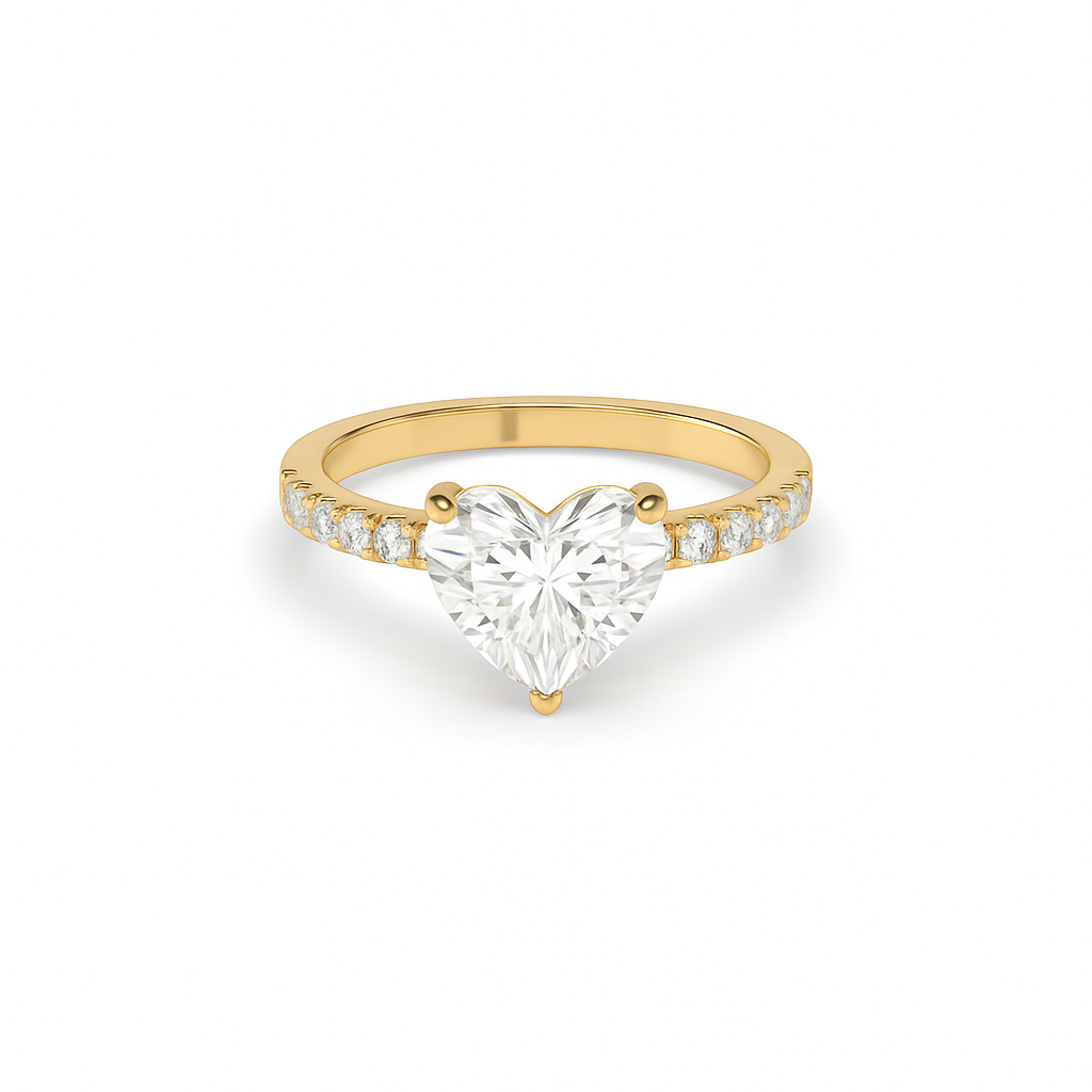 Heart Pavé Lab Diamond Ring | IGI Certified
