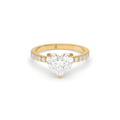 Heart Pavé Lab Diamond Ring | IGI Certified