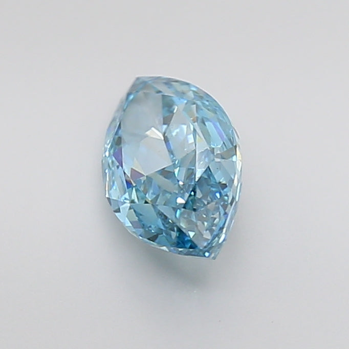 fancy intense blue marquise cut lab grown diamond igi certified top view