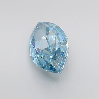 fancy intense blue marquise cut lab grown diamond igi certified top view