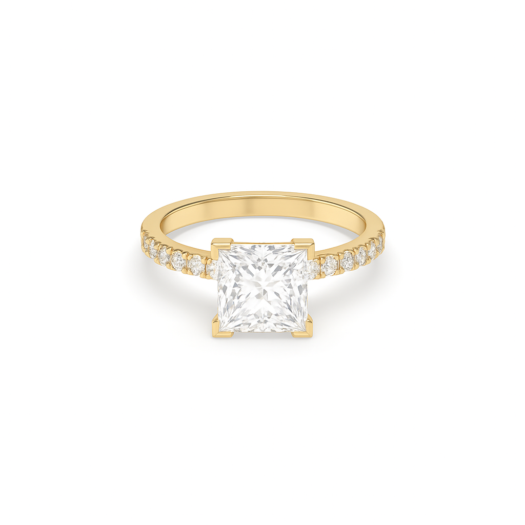 Princess Pavé Lab Diamond Ring | IGI Certified