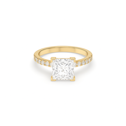 Princess Pavé Lab Diamond Ring | IGI Certified