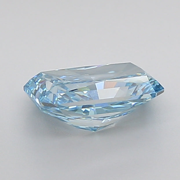 radiant cut fancy vivid blue lab grown diamond igi certified side view