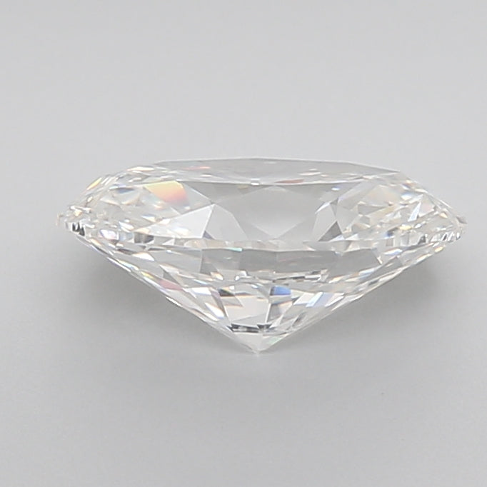 oval cut white lab grown diamond igi certified top view