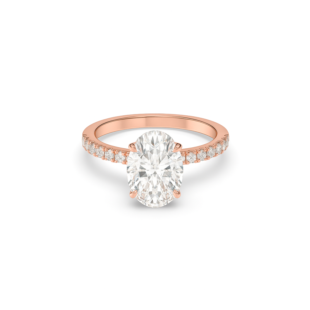 Oval Pavé Lab Diamond Ring | IGI Certified