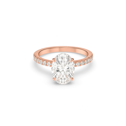 Oval Pavé Lab Diamond Ring | IGI Certified