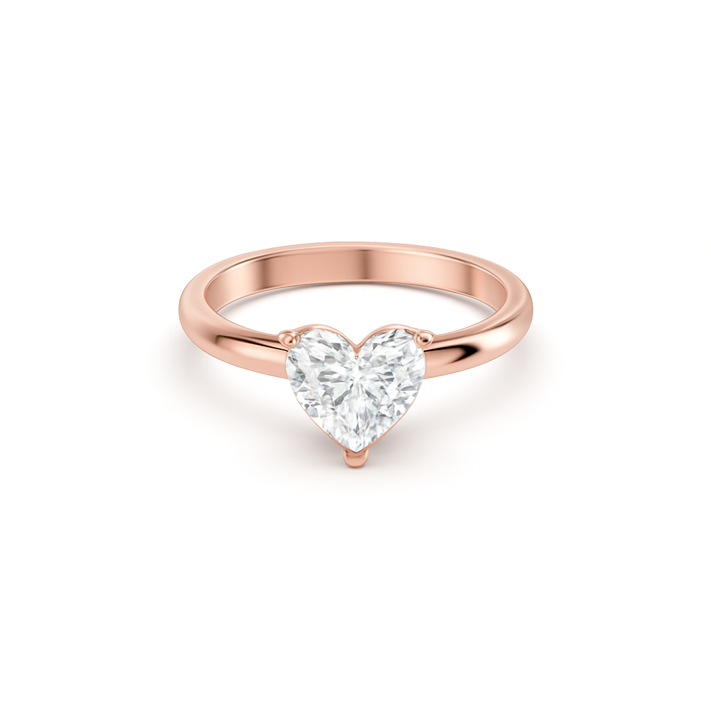 Heart Lab Diamond Solitaire Ring | IGI Certified