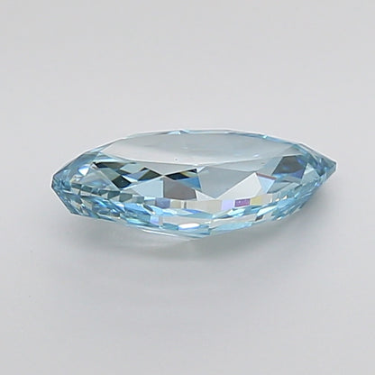 marquise cut fancy vivid blue lab grown diamond igi certified side view