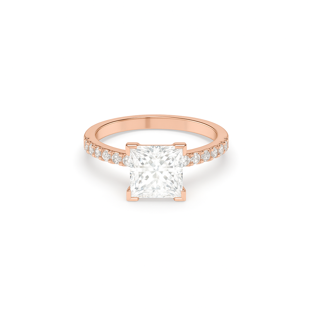 Princess Pavé Lab Diamond Ring | IGI Certified