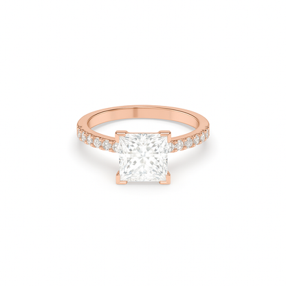 Princess Pavé Lab Diamond Ring | IGI Certified