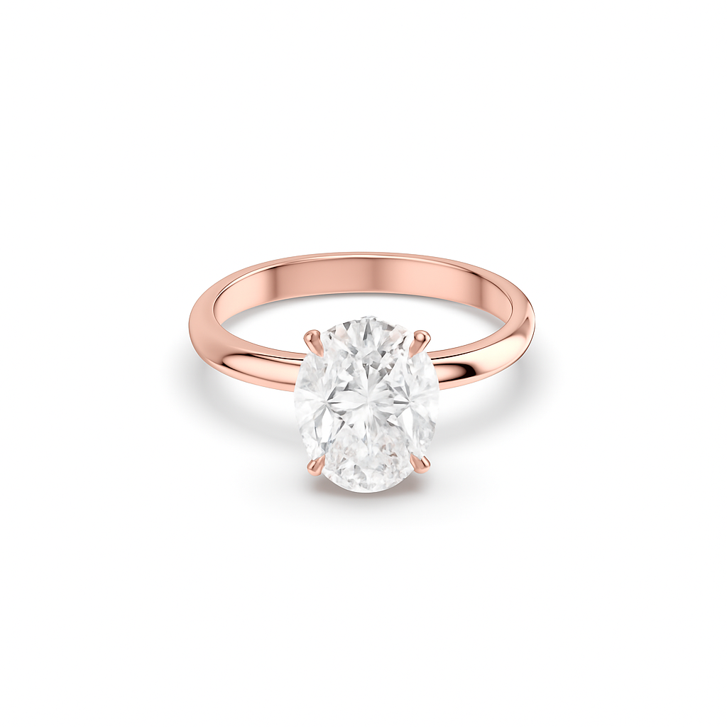 Oval Lab Diamond Solitaire Ring | IGI Certified
