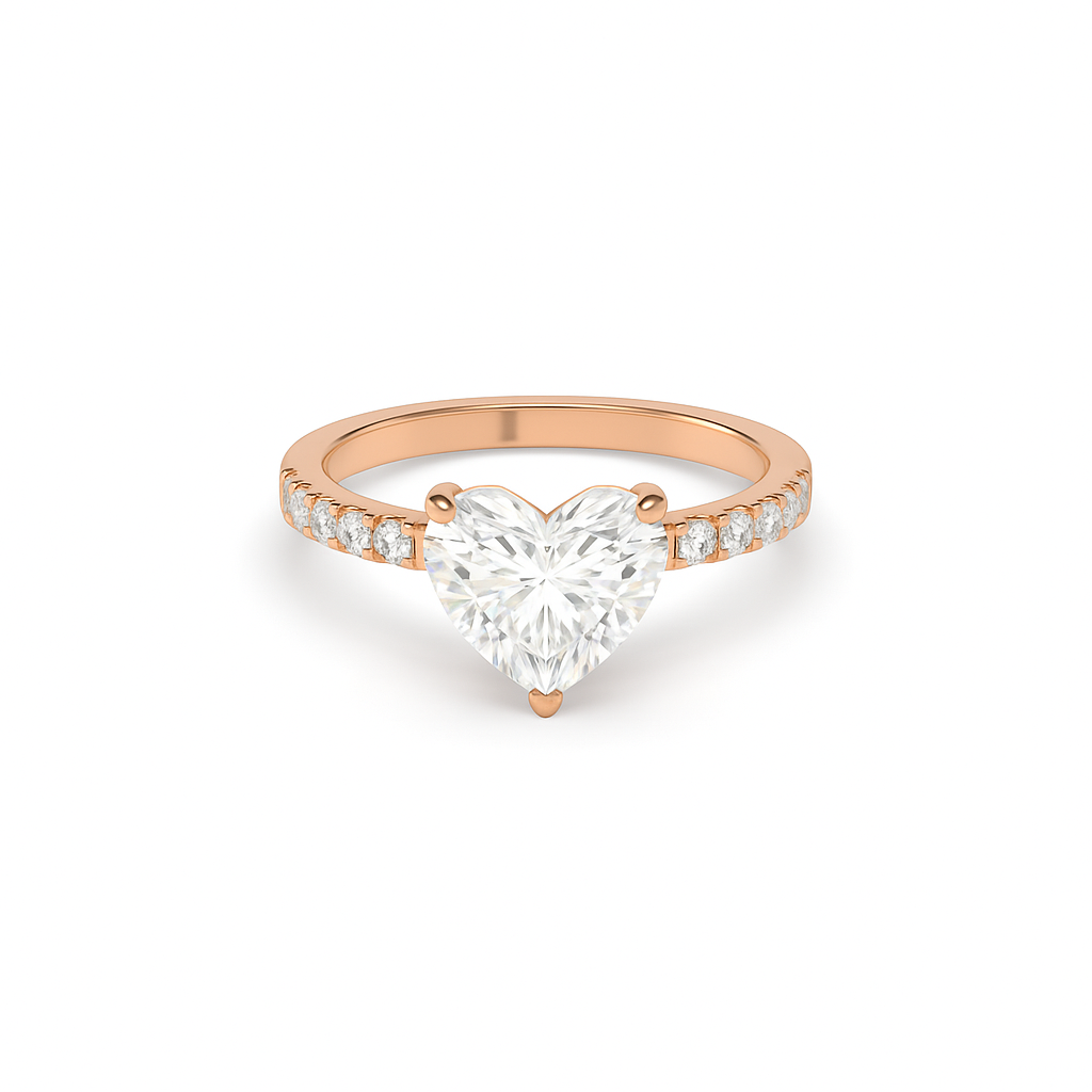 Heart Pavé Lab Diamond Ring | IGI Certified