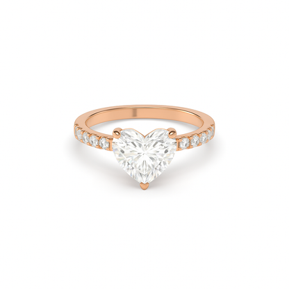 Heart Pavé Lab Diamond Ring | IGI Certified