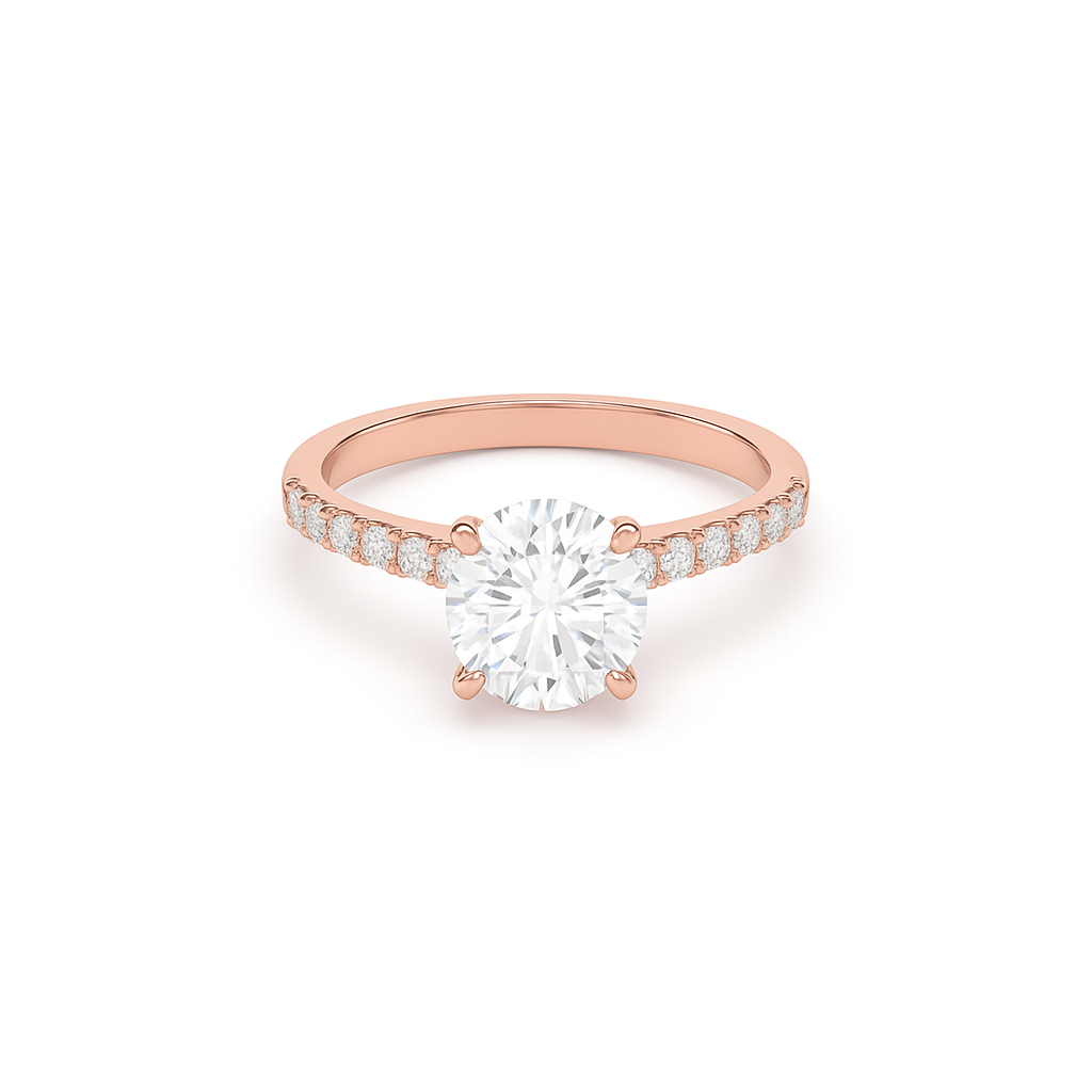 Round Pavé Lab Diamond Ring | IGI Certified
