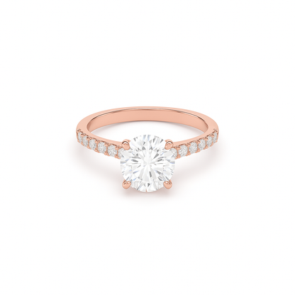Round Pavé Lab Diamond Ring | IGI Certified