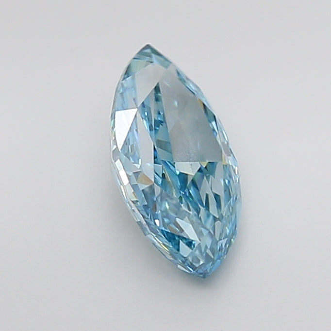 igi fancy intense blue marquise cut lab grown diamond close up