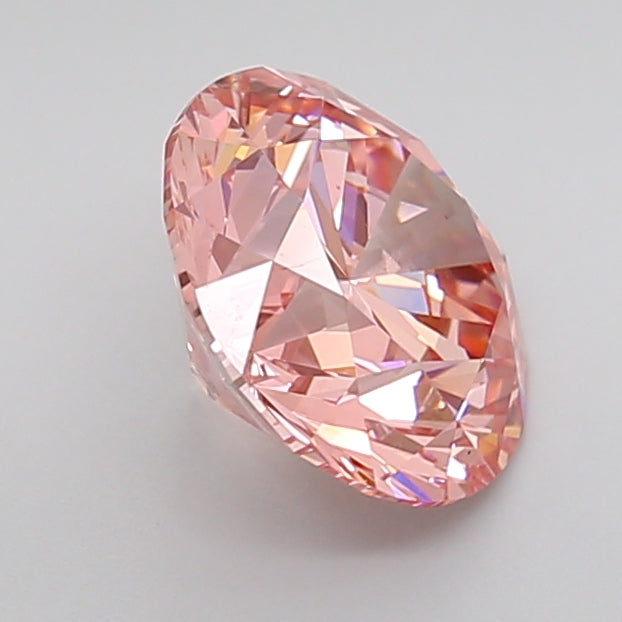 igi fancy intense pink round lab grown diamond close up