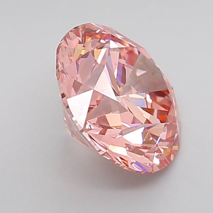 igi fancy intense pink round lab grown diamond close up