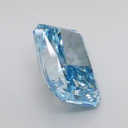 igi fancy intense blue radiant cut lab grown diamond close up