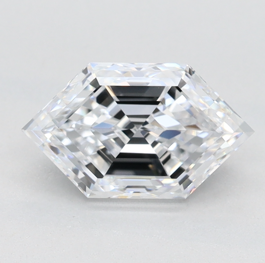 white hexagonal shape diamond custom precision cut