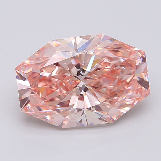fancy vivid pink moval shape diamond custom precision cut