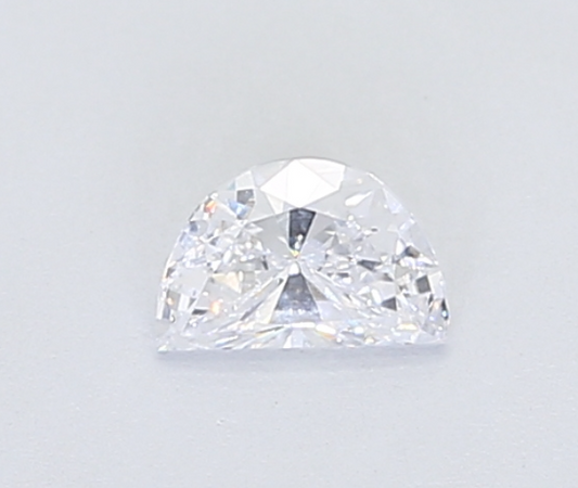 white half moon shape diamond precision cut