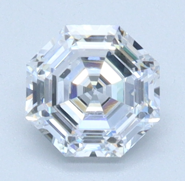 white octagonal shape diamond custom precision cut