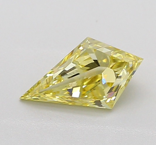 fancy vivid yellow kite shape lab grown diamond