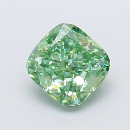 igi certified fancy vivid green cushion cut lab grown diamond