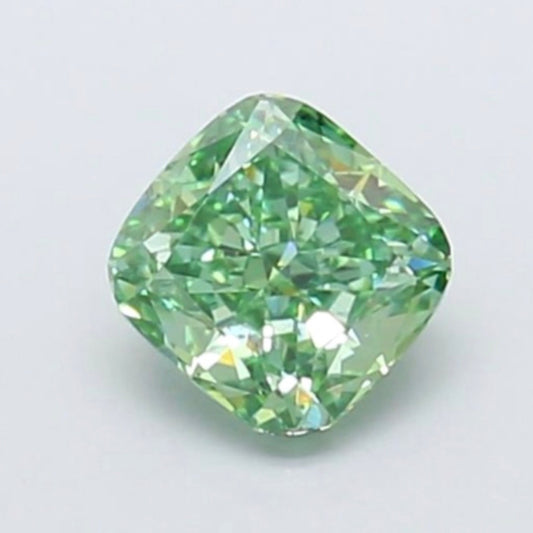 igi certified fancy vivid green cushion cut lab grown diamond
