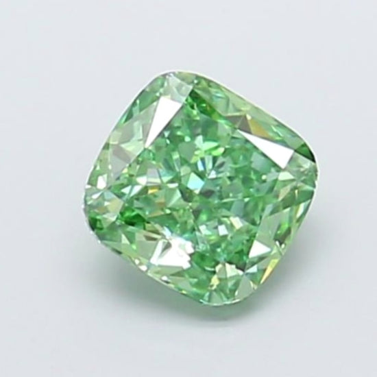 igi certified fancy vivid green cushion cut lab grown diamond video