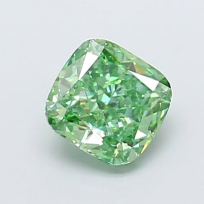 igi certified fancy vivid green cushion cut lab grown diamond video