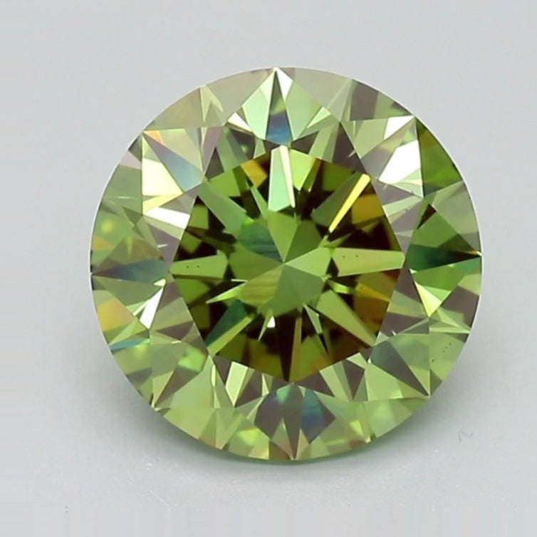 igi certified fancy vivid green round cut lab grown diamond video