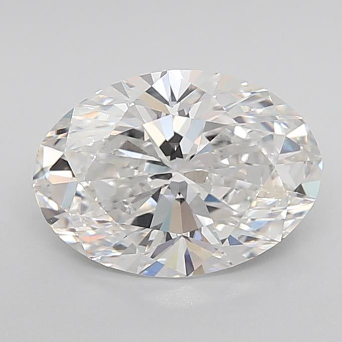 igi certified oval cut white lab grown diamond video d f color