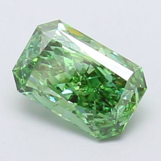 igi certified fancy vivid green radiant cut lab grown diamond