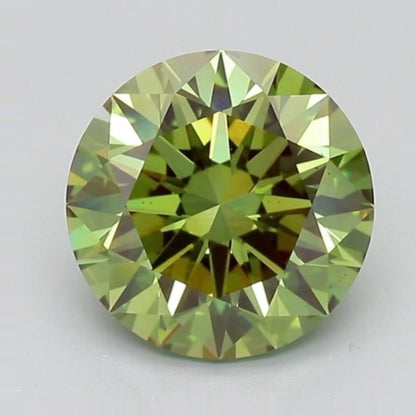 igi certified fancy vivid green round cut lab grown diamond