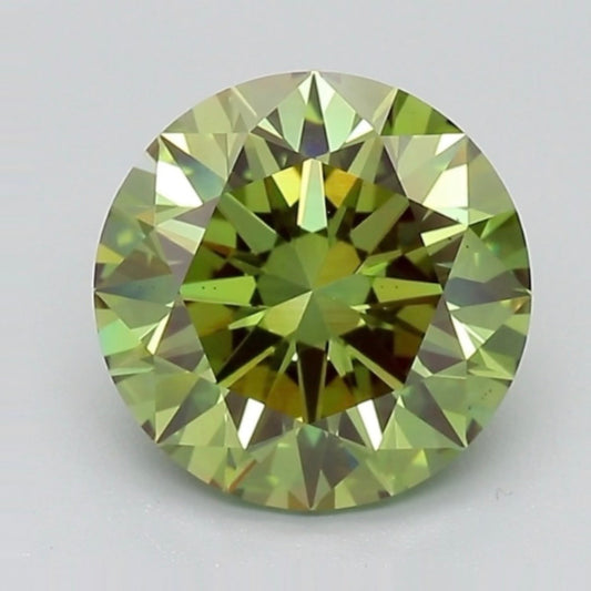 igi certified fancy vivid green round cut lab grown diamond
